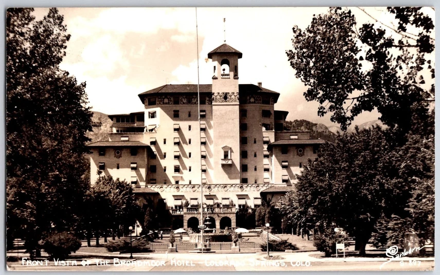 Broadmoor Hotel Colorado Springs CO Warren & Wetmore Sanborn RPPC