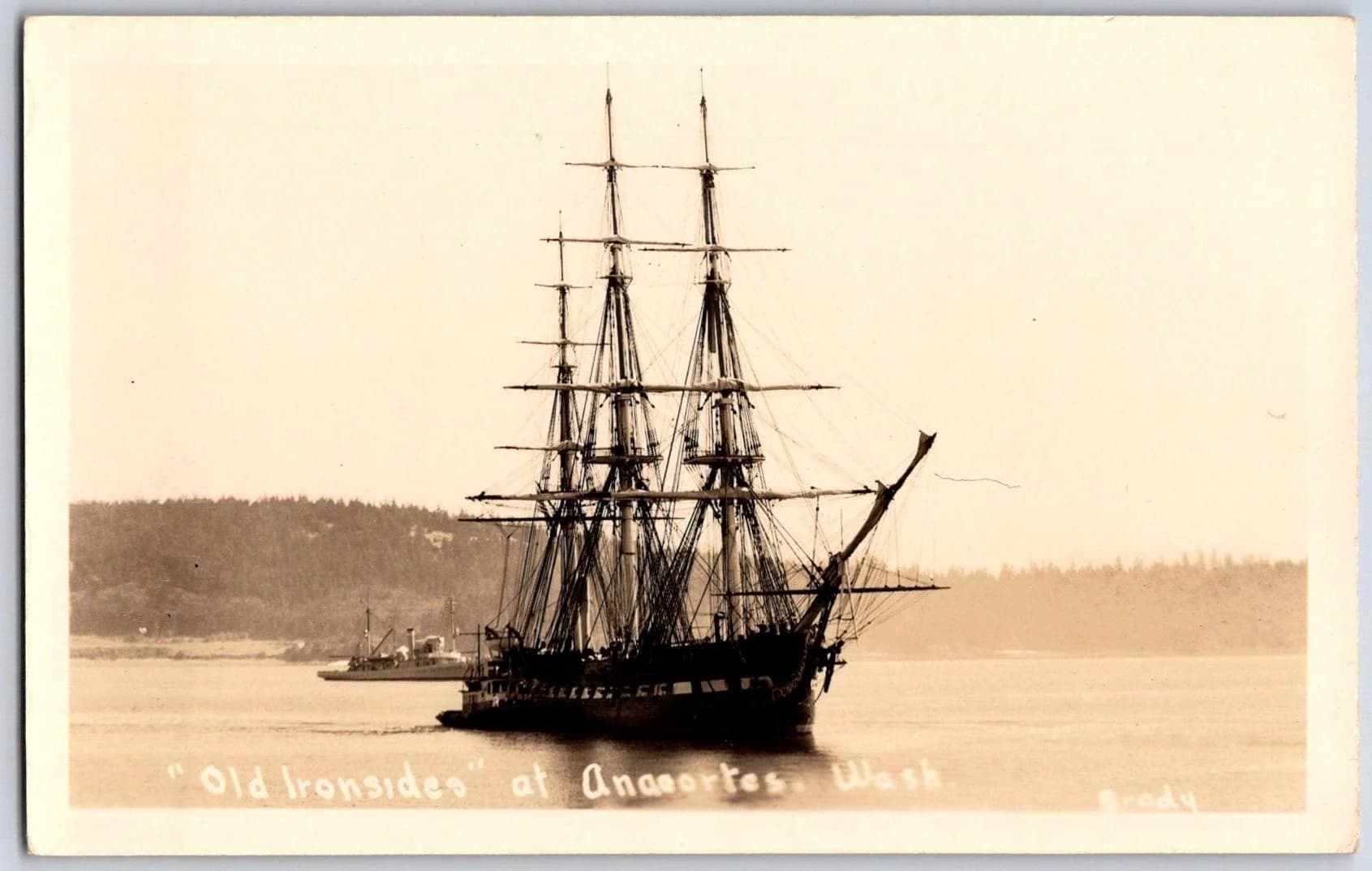 USS Constitution Old Ironsides Anacortes Washington WA Ferd Brady 1933 RPPC