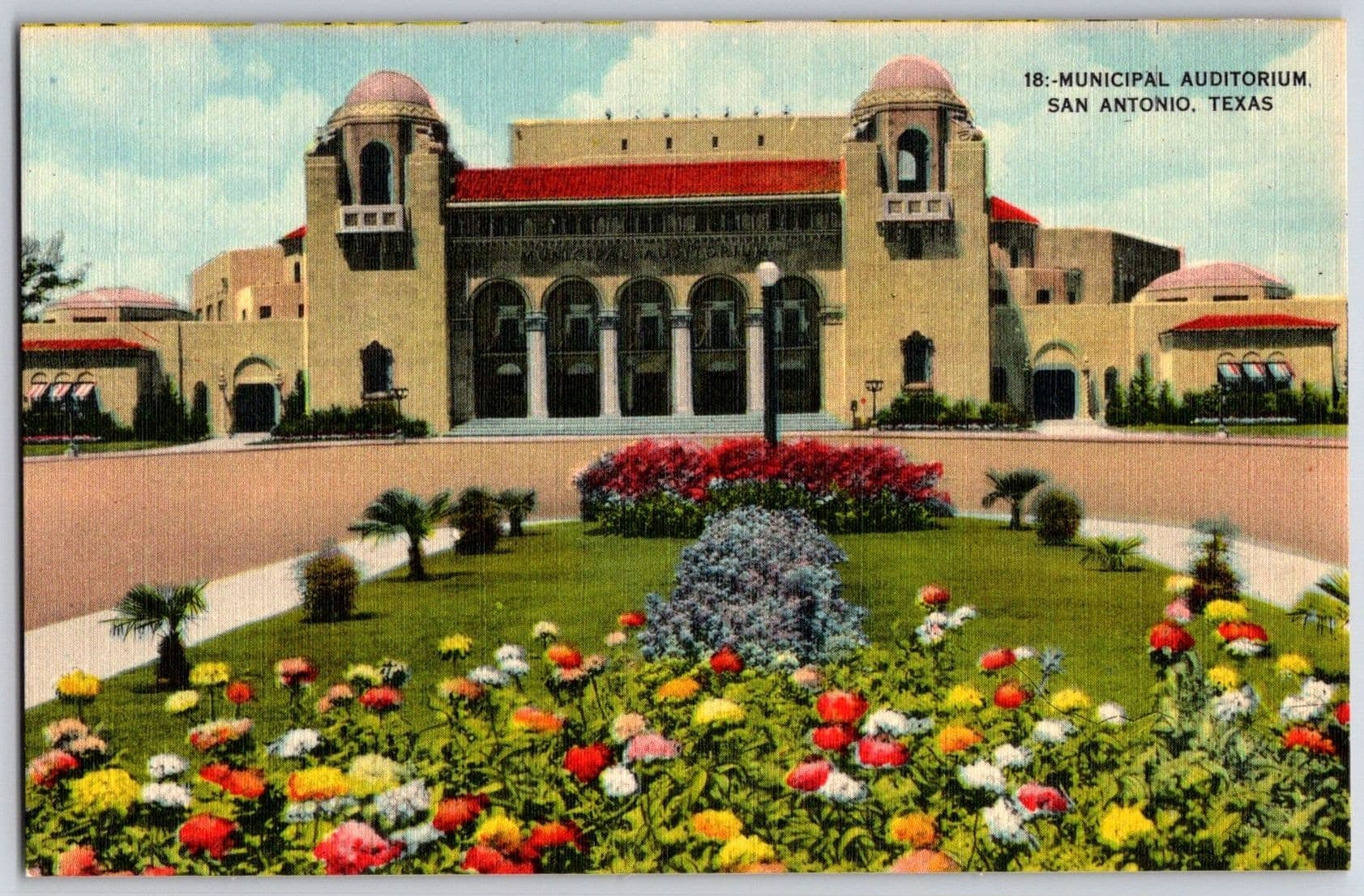MUNICIPAL AUDITORIUM San Antonio Texas Historic Building Postcard
