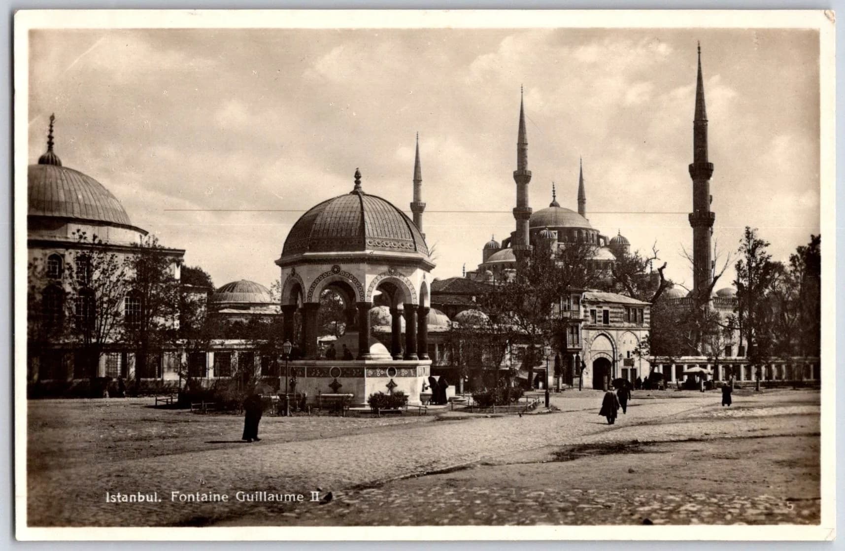 Istanbul Turkey German Fountain Kaiser Wilhelm II Blue Mosque Ahiouv Postcard