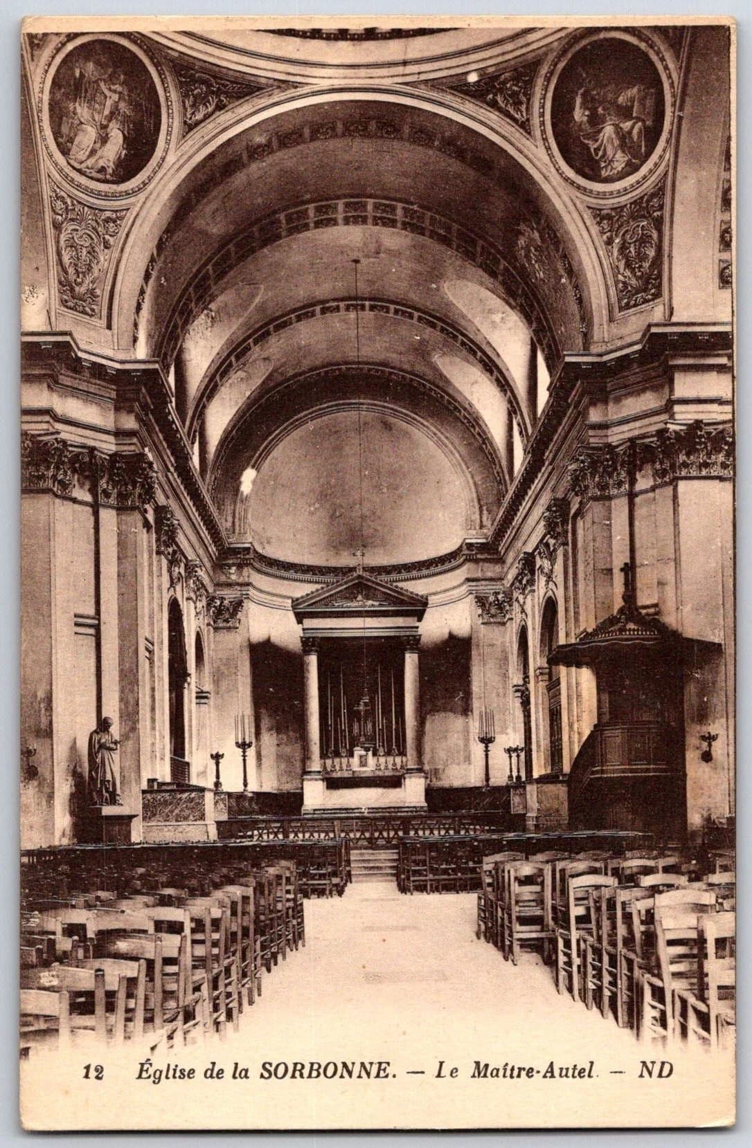 Église de la Sorbonne Paris France High Altar Interior Postcard