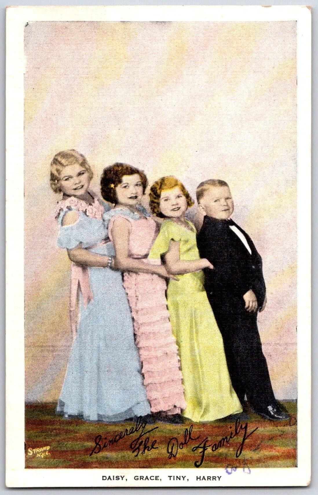 Doll Family Wizard of Oz Munchkins Daisy Grace Tiny Harry E.C. Kropp Postcard