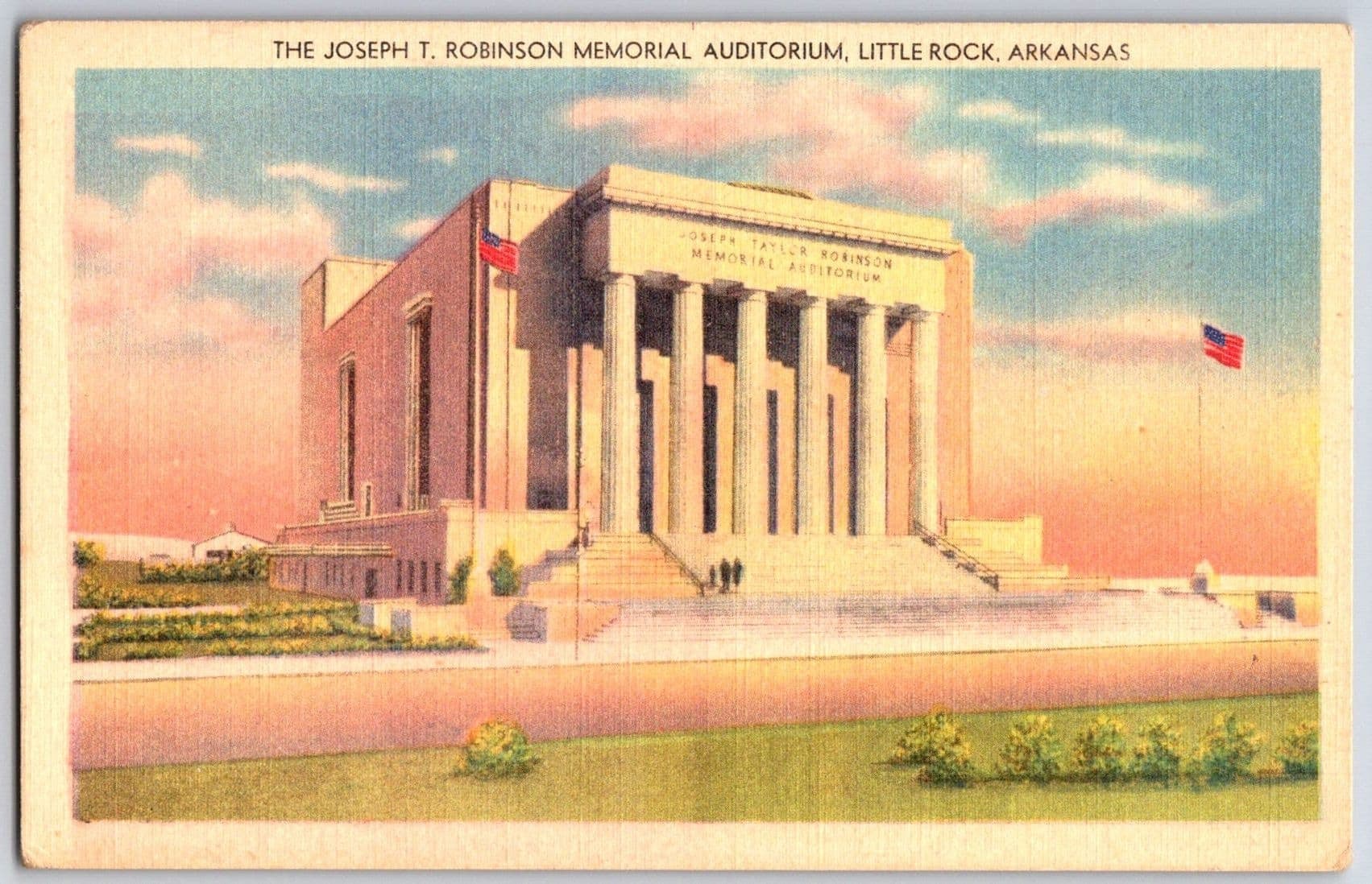 Joseph T Robinson Memorial Auditorium Little Rock Arkansas AR Linen Postcard
