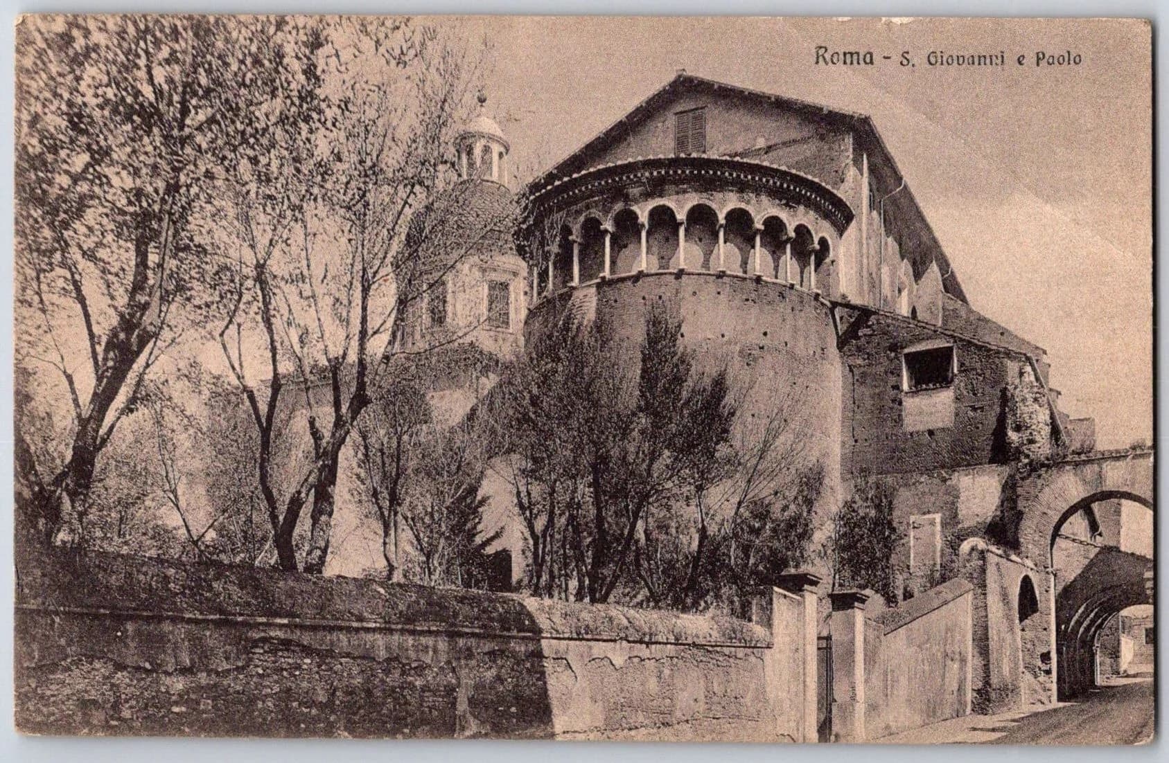 Rome Italy San Giovanni e Paolo Basilica Bell Tower Postcard