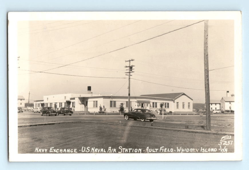 c.1950 Oak Harbor WA, NAVY EXCHANGE AIR STATION AULT FIELD by Ellis 5251