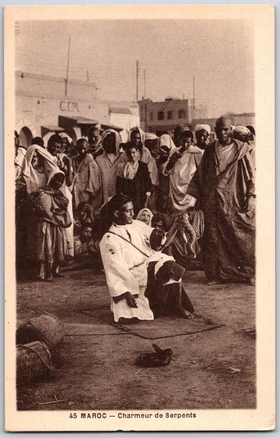 Morocco Marrakech Snake Charmer Rodiève Medina Postcard
