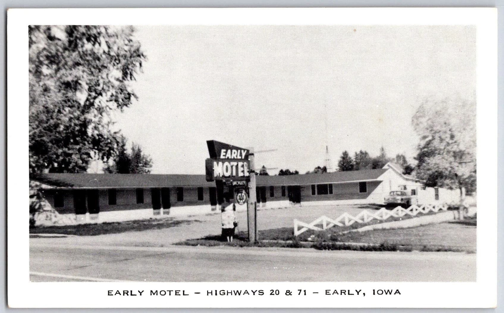Early Motel US 20 US 71 Early Iowa IA Roadside Lodging Postcard