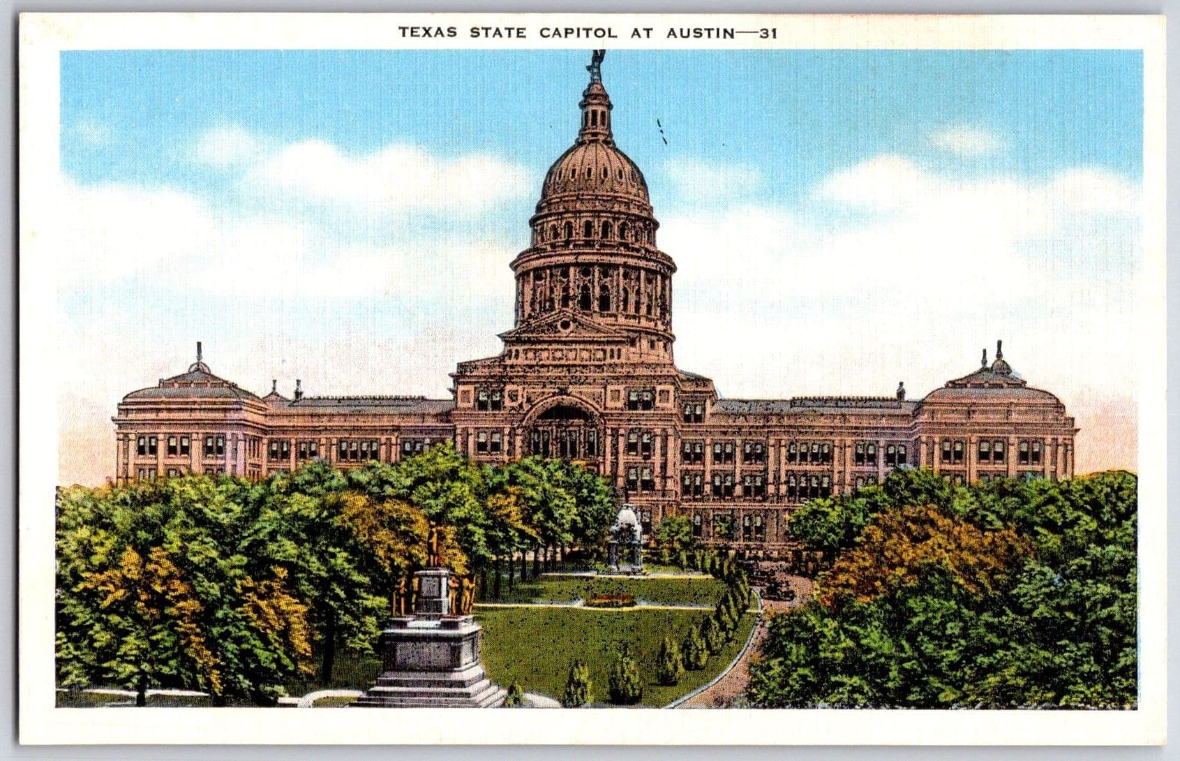 TEXAS STATE CAPITOL Austin TX Historical Landmark Postcard