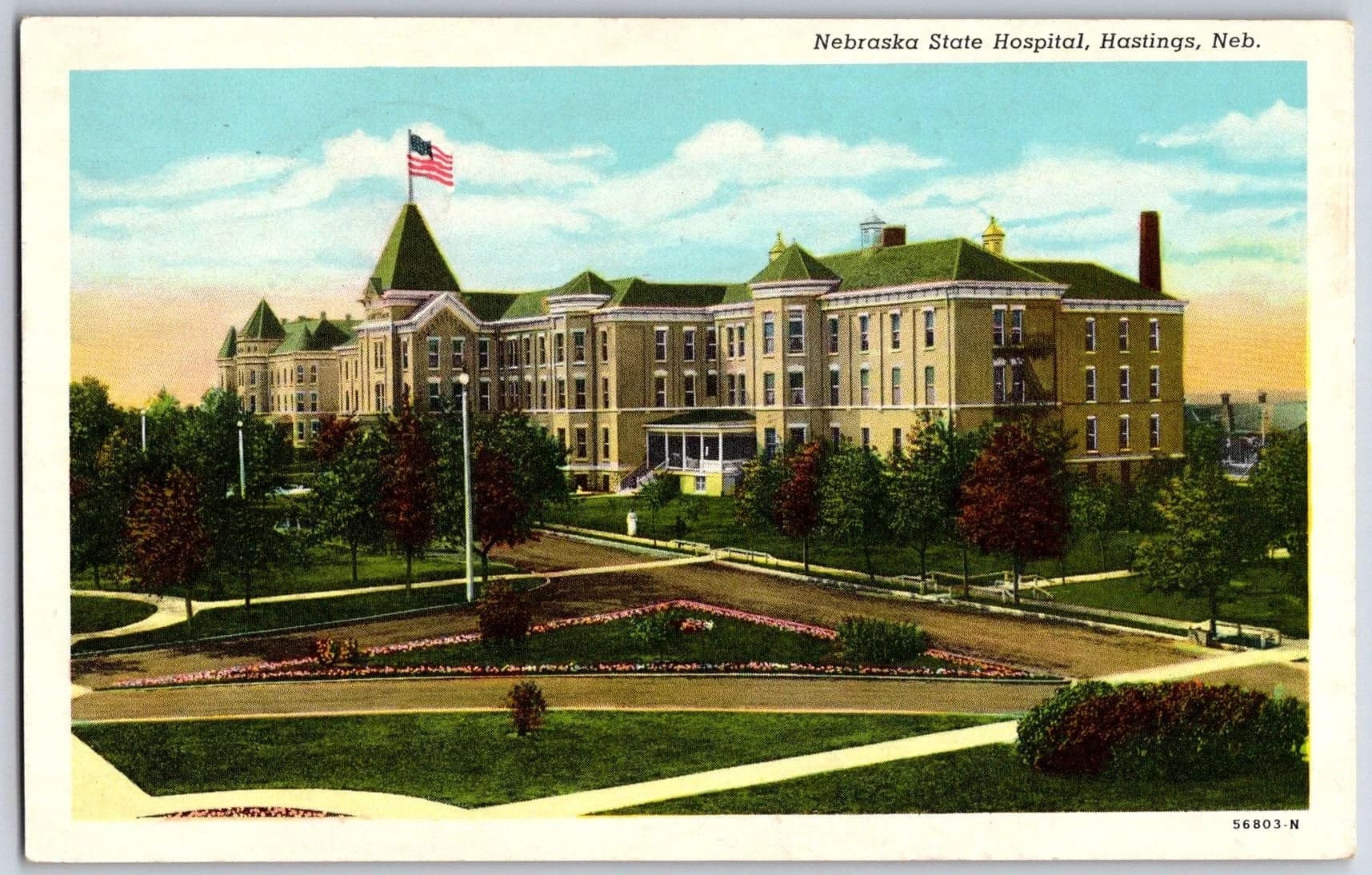 Nebraska State Hospital Hastings Nebraska NE Insane Asylum Postcard