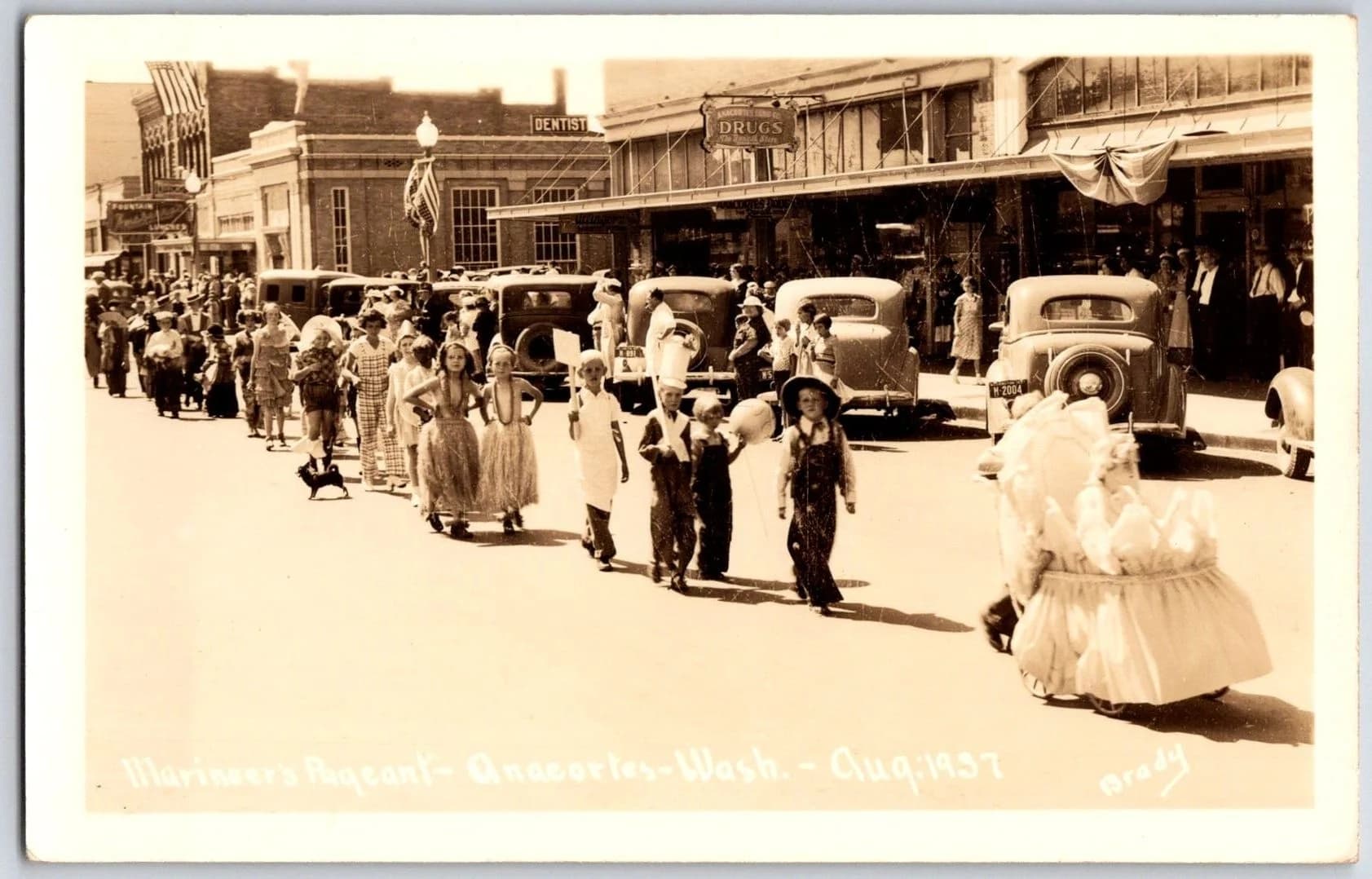 Marineers' Pageant Anacortes Washington WA 1937 Parade Ferd Brady RPPC