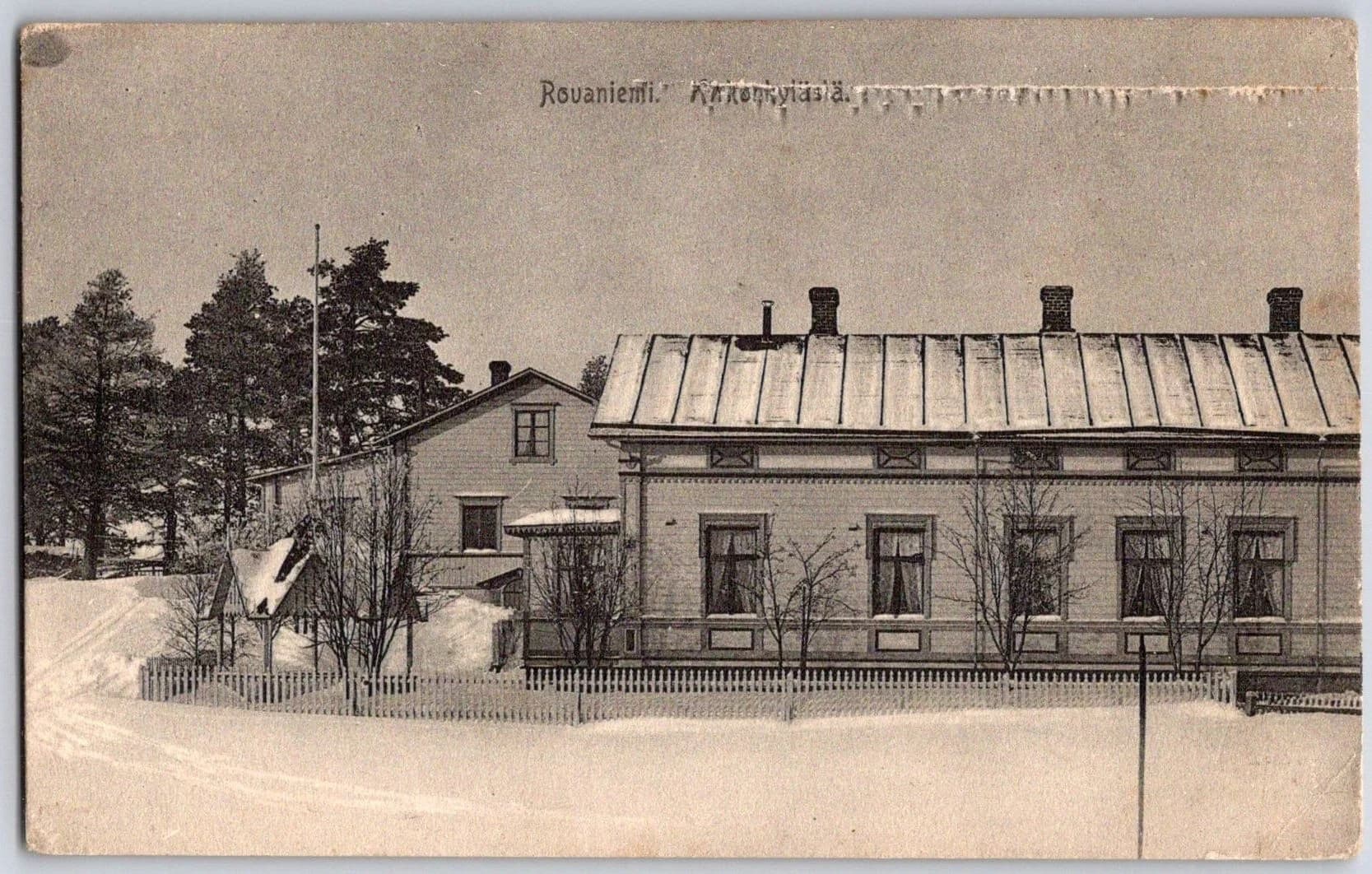 Rovaniemi Finland Kirkkopuisto Church Park Snow Lapland Åke Rossander Postcard