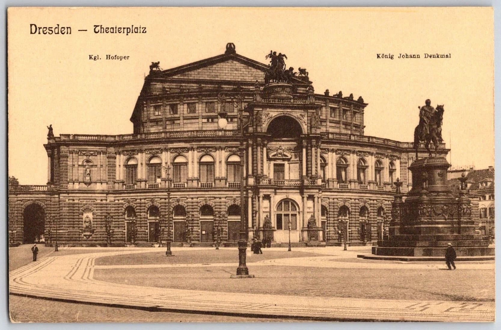 Semperoper Theaterplatz Dresden Germany Gottfried Semper King Johann Postcard