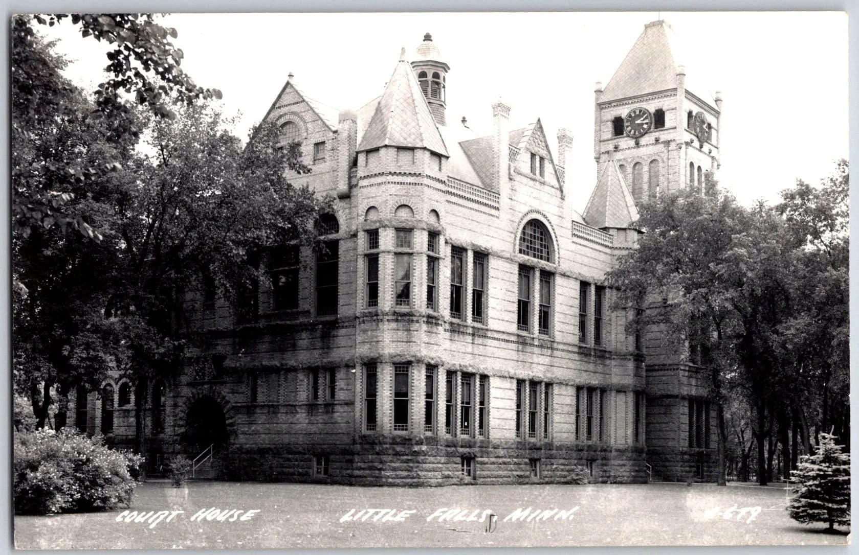 Morrison County Courthouse Little Falls Minnesota MN C A Dunham RPPC Postcard