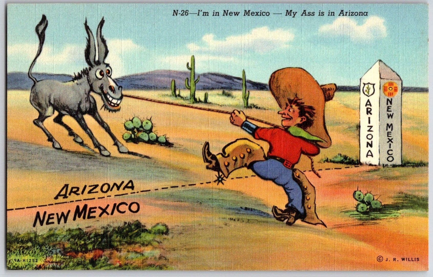 HUMOROUS I’M IN NEW MEXICO - MY ASS IS IN ARIZONA Postcard