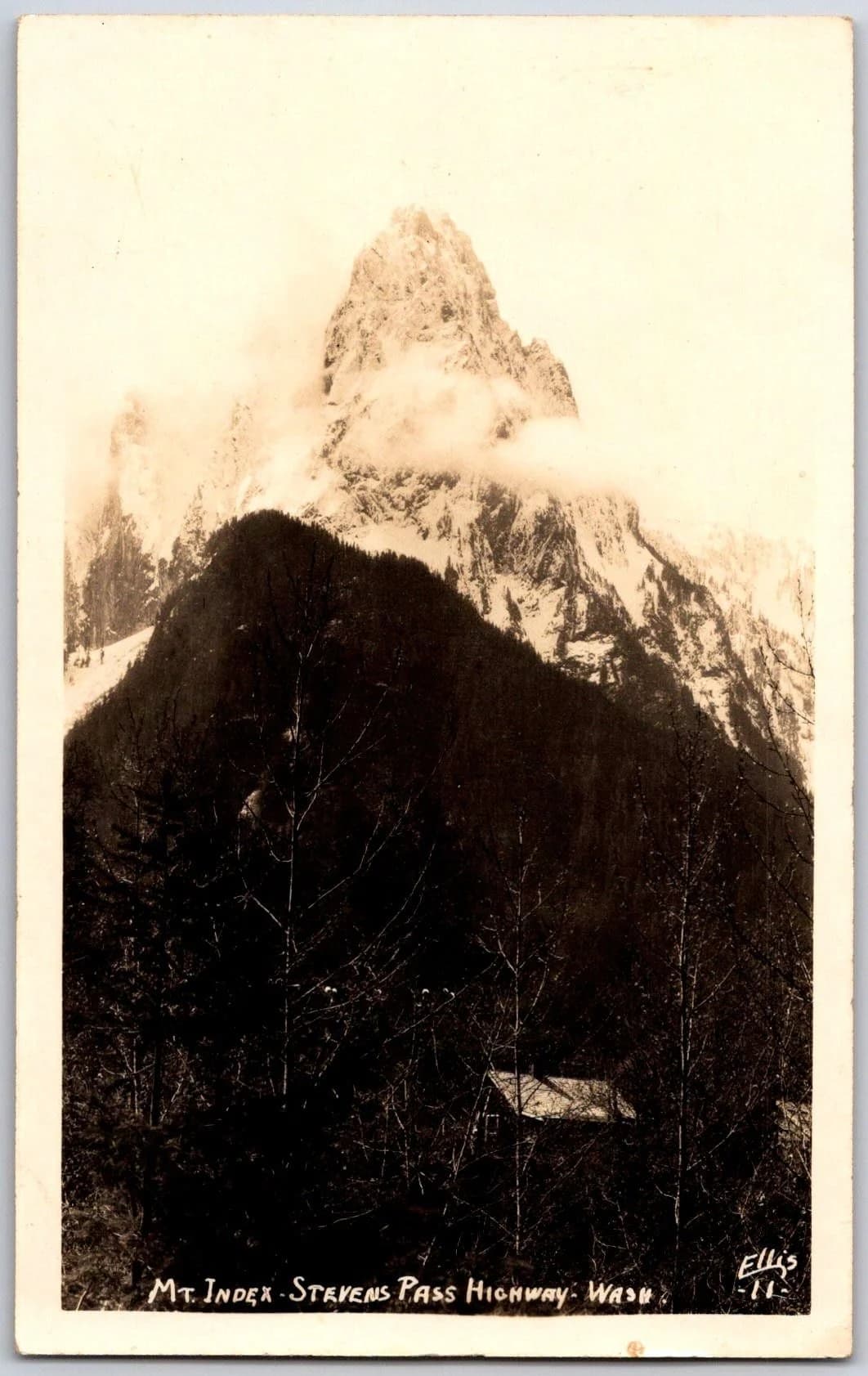 Mount Index Stevens Pass Highway Washington WA Ellis Photo No 11 RPPC