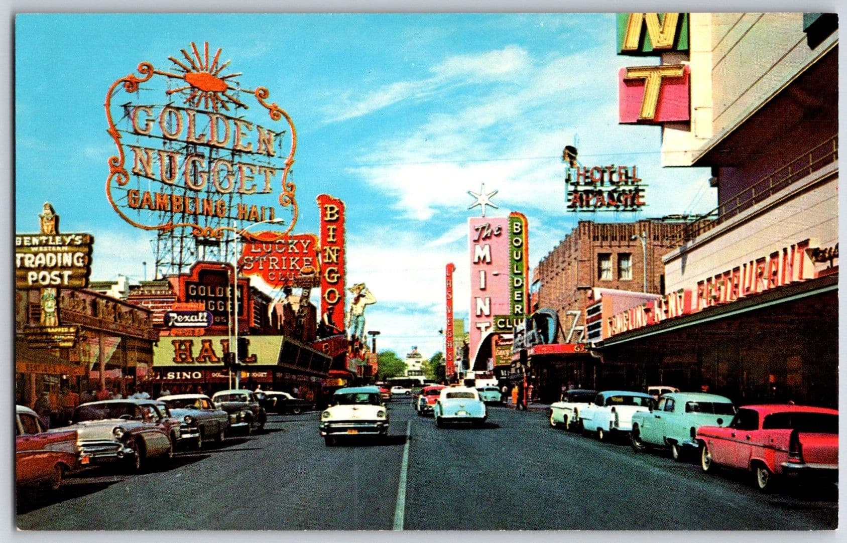Fremont Street Golden Nugget The Mint Lucky Strike Las Vegas Nevada NV Chrome
