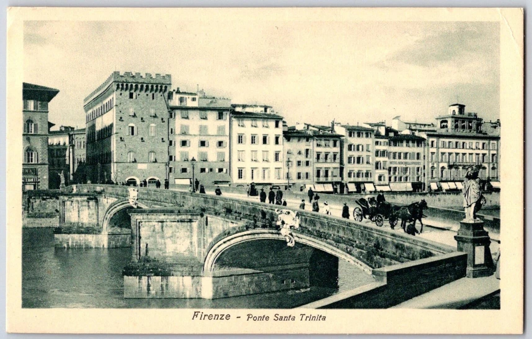 Ponte Santa Trinita Florence Italy Ammannati Arno River Renaissance Postcard
