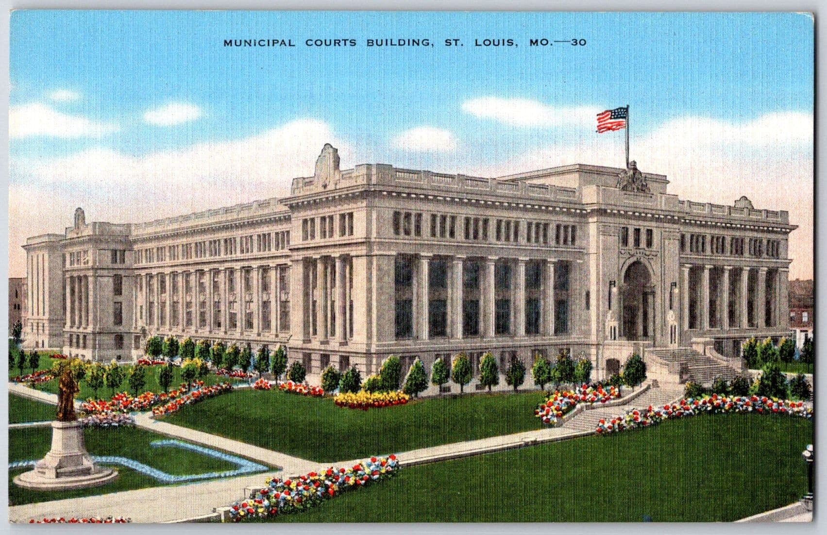 Municipal Courts Building Isaac Taylor St Louis Missouri MO Linen Postcard