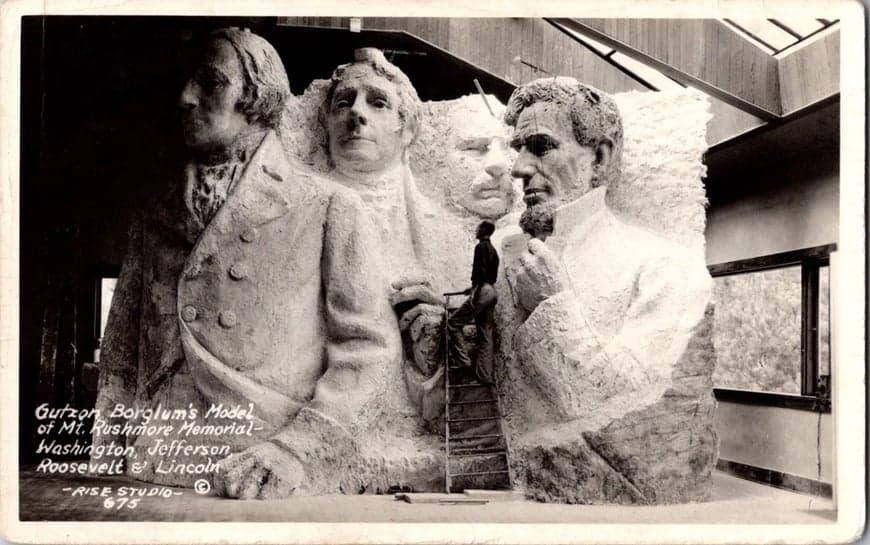 Model of Mt. Rushmore RPPC