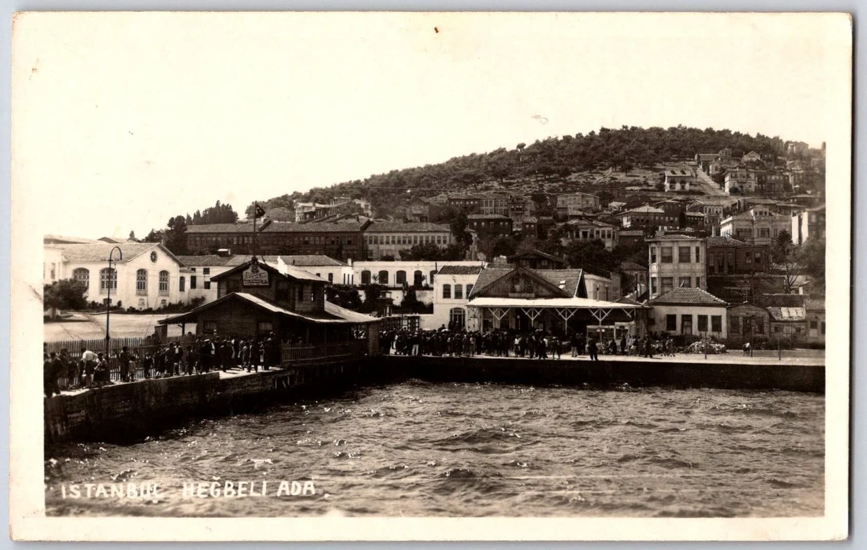 Heybeliada Halki Ferry Pier Istanbul Turkey Princes Islands RPPC Postcard
